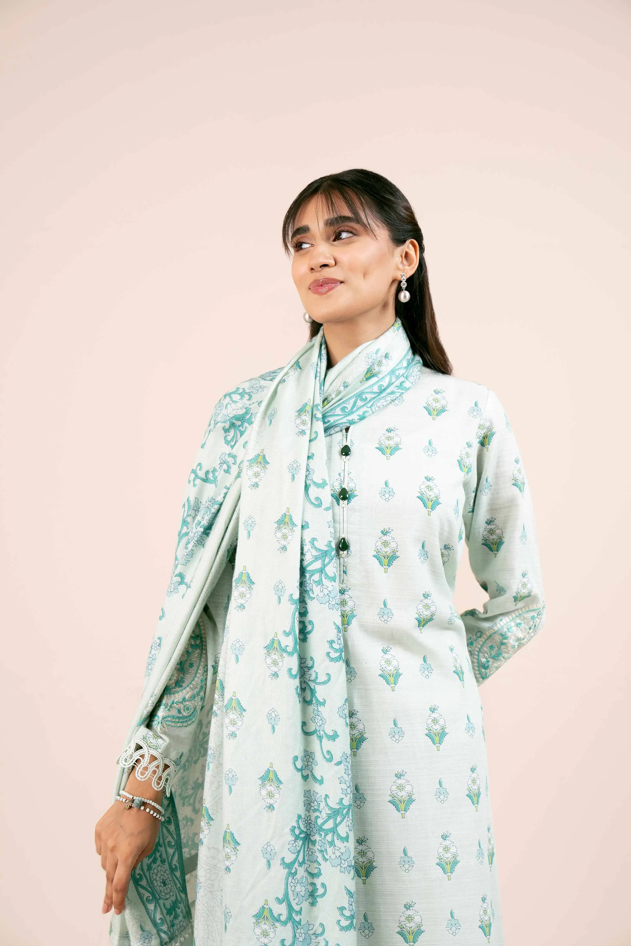 2 Piece - Printed Embroidered Suit - 42404081