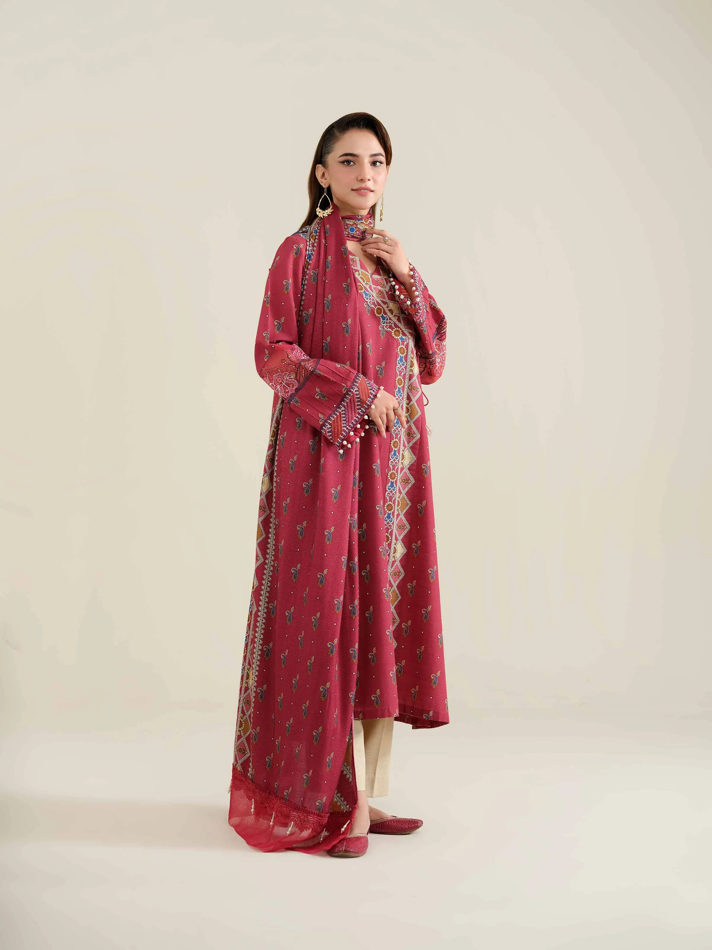 2 Piece - Printed Embroidered Suit - 42404456