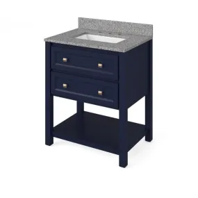 Adler Transitional Hale Blue 30 Vanity with Boulder Cultured Marble Top | VKITADL30BLBOR