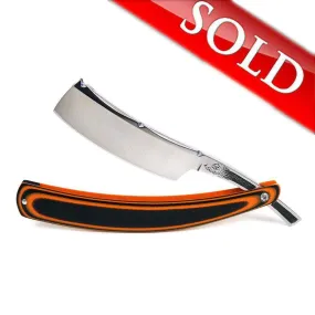 Alex Jacques Custom 7/8" Straight Razor With "Tiger" Black and Orange G10 Scales