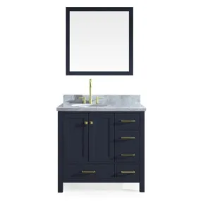 Ariel Cambridge 37 Midnight Blue Modern Bathroom Vanity A037S-L-MNB