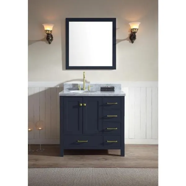 Ariel Cambridge 37 Midnight Blue Modern Bathroom Vanity A037S-L-MNB