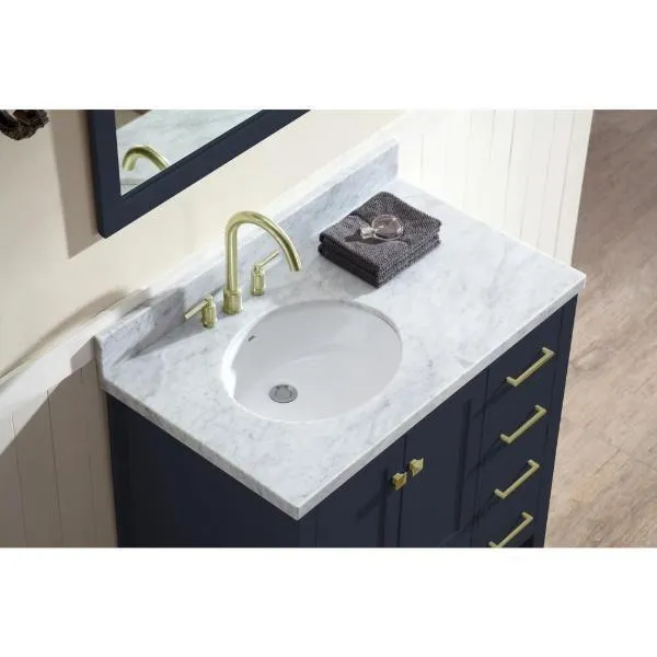 Ariel Cambridge 37 Midnight Blue Modern Bathroom Vanity A037S-L-MNB