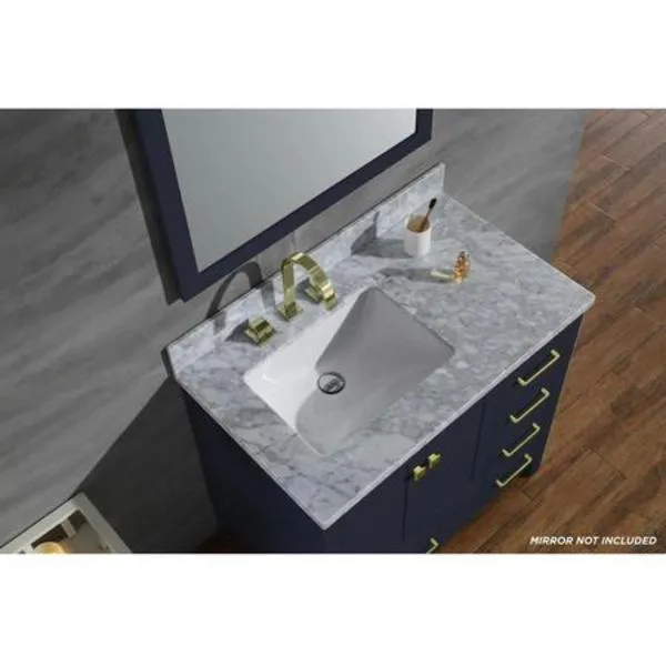 Ariel Cambridge 37 Midnight Blue Modern Bathroom Vanity A037SLCWRVOMNB