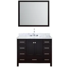 Ariel Cambridge 43 Espresso Modern Rectangle Sink Bathroom Vanity A043S-CWR-ESP