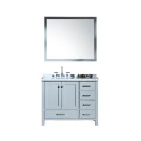 Ariel Cambridge 43 Grey Modern Rectangle Sink Bathroom Vanity A043S-L-CWR-GRY