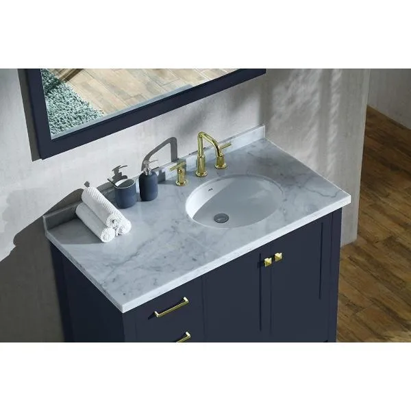 Ariel Cambridge 43 Midnight Blue Modern Oval Sink Bathroom Vanity A043S-R-VO-MNB