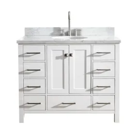 Ariel Cambridge 43 White Modern Single Sink Vanity A043S-VO-WHT