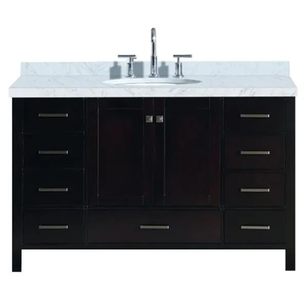 Ariel Cambridge 55 Espresso Modern Oval Sink Bathroom Vanity A055S-ESP