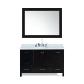 Ariel Cambridge 55 Espresso Modern Oval Sink Bathroom Vanity A055S-ESP