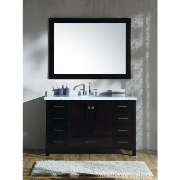 Ariel Cambridge 55 Espresso Modern Oval Sink Bathroom Vanity A055S-ESP