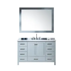 Ariel Cambridge 55 Grey Modern Rectangle Sink Bathroom Vanity A055S-CWR-GRY