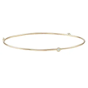 Bangle Bracelet With 3 Diamonds