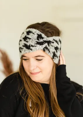 Black Houndstooth Twist Headband