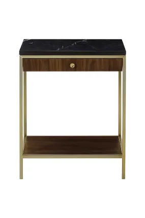 Black Marble Top Square Side Table S | Andrew Martin Chester