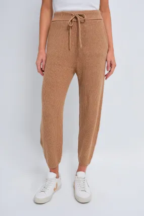 Camel Melange Cashmere Wool Blend Jogger