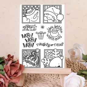 Christmas Profile Frame Clear Silicone Stamps