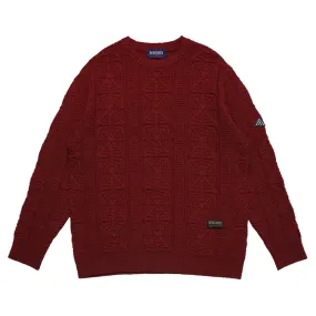 Cobweb Knitted Sweater  - Red