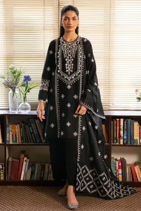 CROSS STITCH - 3PC DHANAK EMBROIDERED SHIRT WITH DHANAK EMBROIDERED SHAWL AND TROUSER - HZG1826