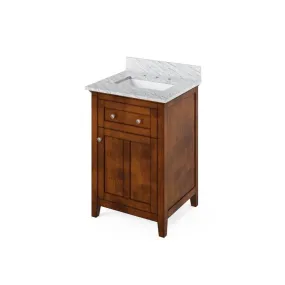 Jeffrey Alexander Chatham Traditional 24 Chocolate Single Undermount Sink Vanity With Marble Top | VKITCHA24CHWCR