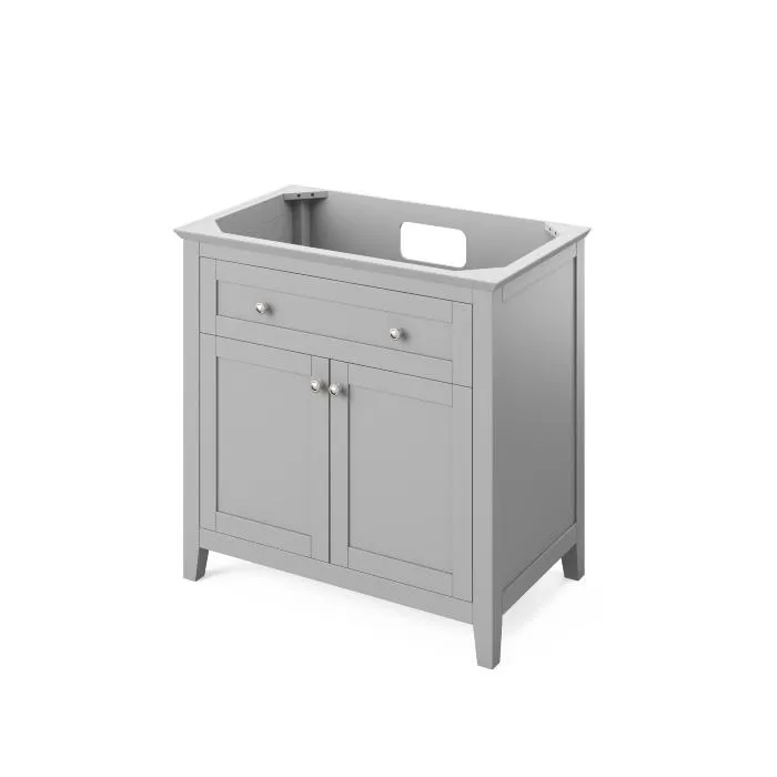 Jeffrey Alexander Chatham Traditional 36 Grey Single Undermount Sink Vanity With Marble Top | VKITCHA36GRWCR