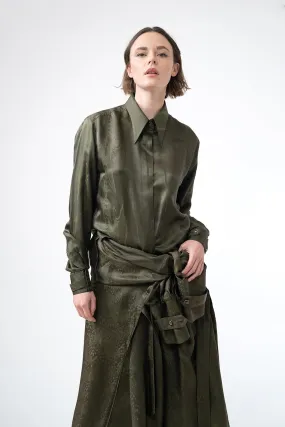 LOCK khaki - silk marble shirt