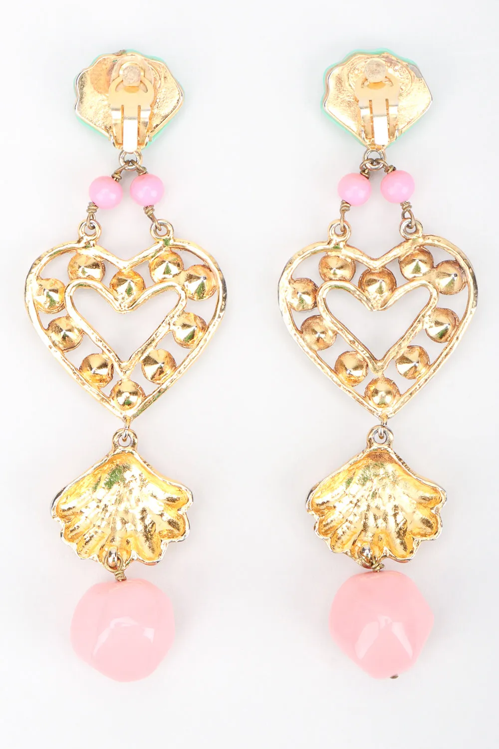 Mermaid Crystal Heart Drop Earrings