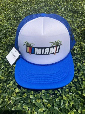 Miami Palm Trucker Hat (Royal/Wte)