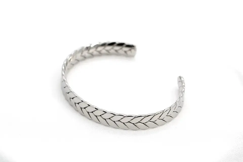 Snakeskin Silver Cuff Bracelet