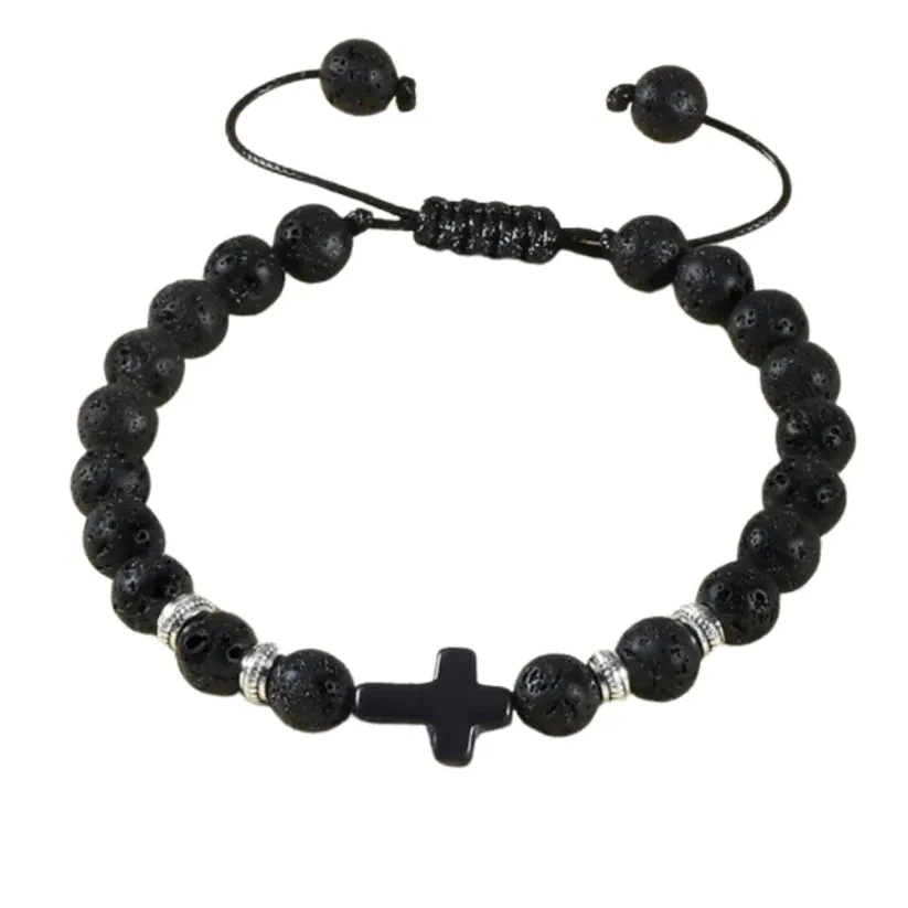 Taur Black Beaded Bracelet