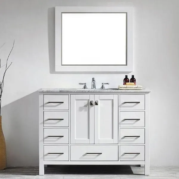 Vinnova Gela 48 Modern White Single Sink Vanity Set