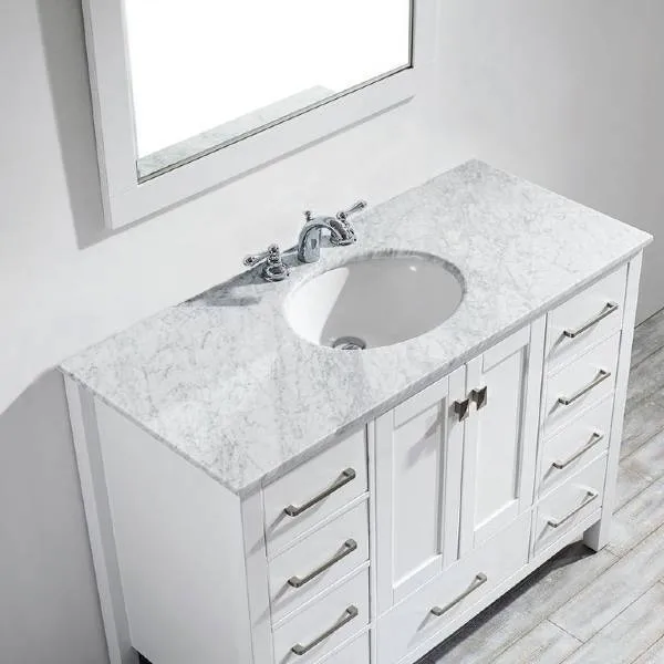 Vinnova Gela 48 Modern White Single Sink Vanity Set