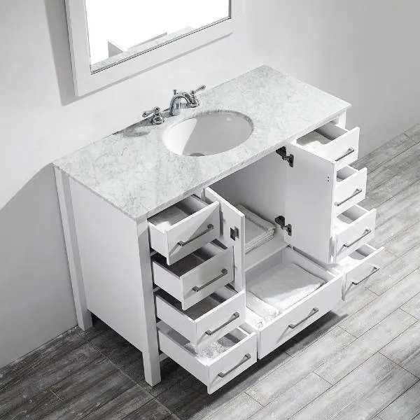 Vinnova Gela 48 Modern White Single Sink Vanity Set