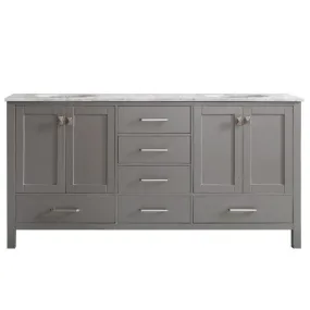 Vinnova Gela 72 Modern Grey Double Sink Vanity 723072-GR-CA-NM